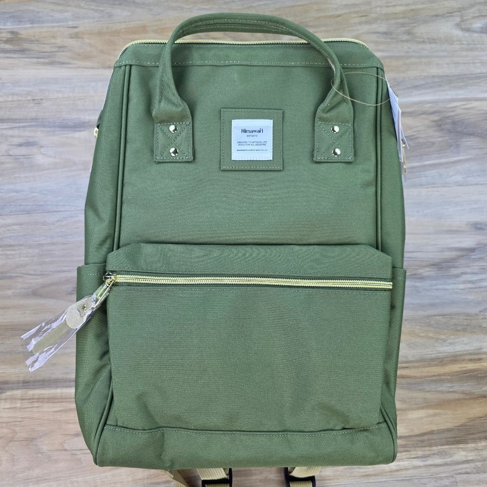 ☔️🔥NWT Olive Wide Opening Padded Laptop Sleeve Travel Backpack - Picture 14 of 15